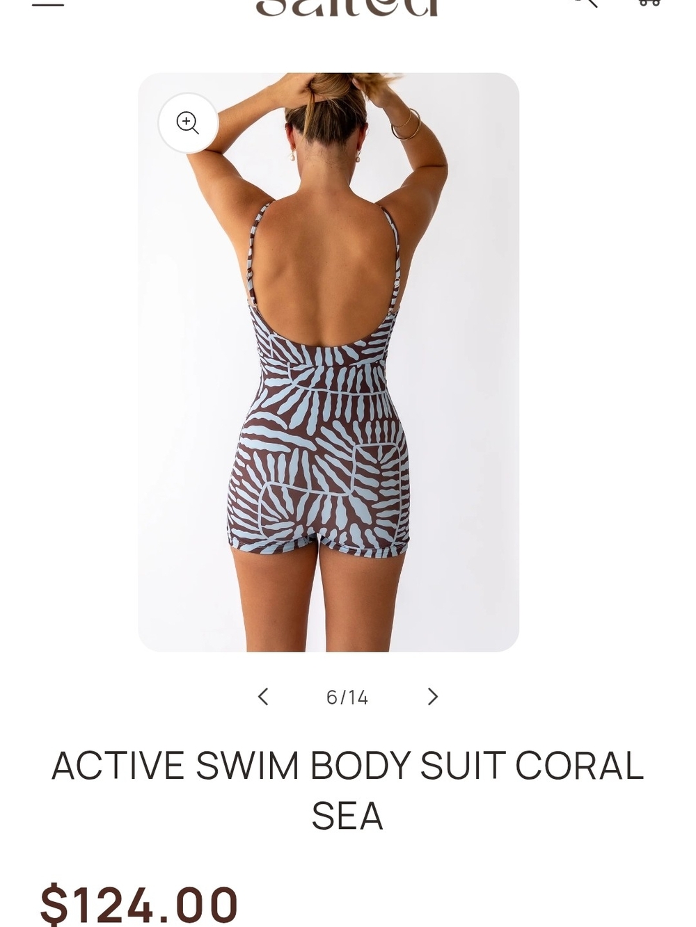 Salted au Limited Edition Coral Sea Active Swim Bodysuit Sz Small - Picture 4 of 8